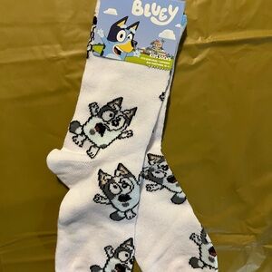 White &  Bluey Dog Pattern Socks Kids Clothing & Accessories
